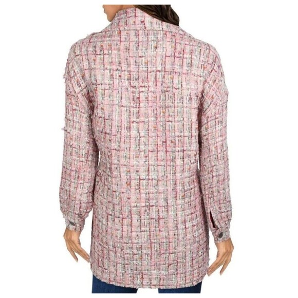 Avec Les Filles Long Pink Shacket in Spring Pinks size M Oversized - Picture 3 of 11